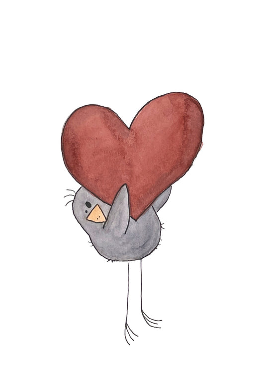 Fugl med hjerte